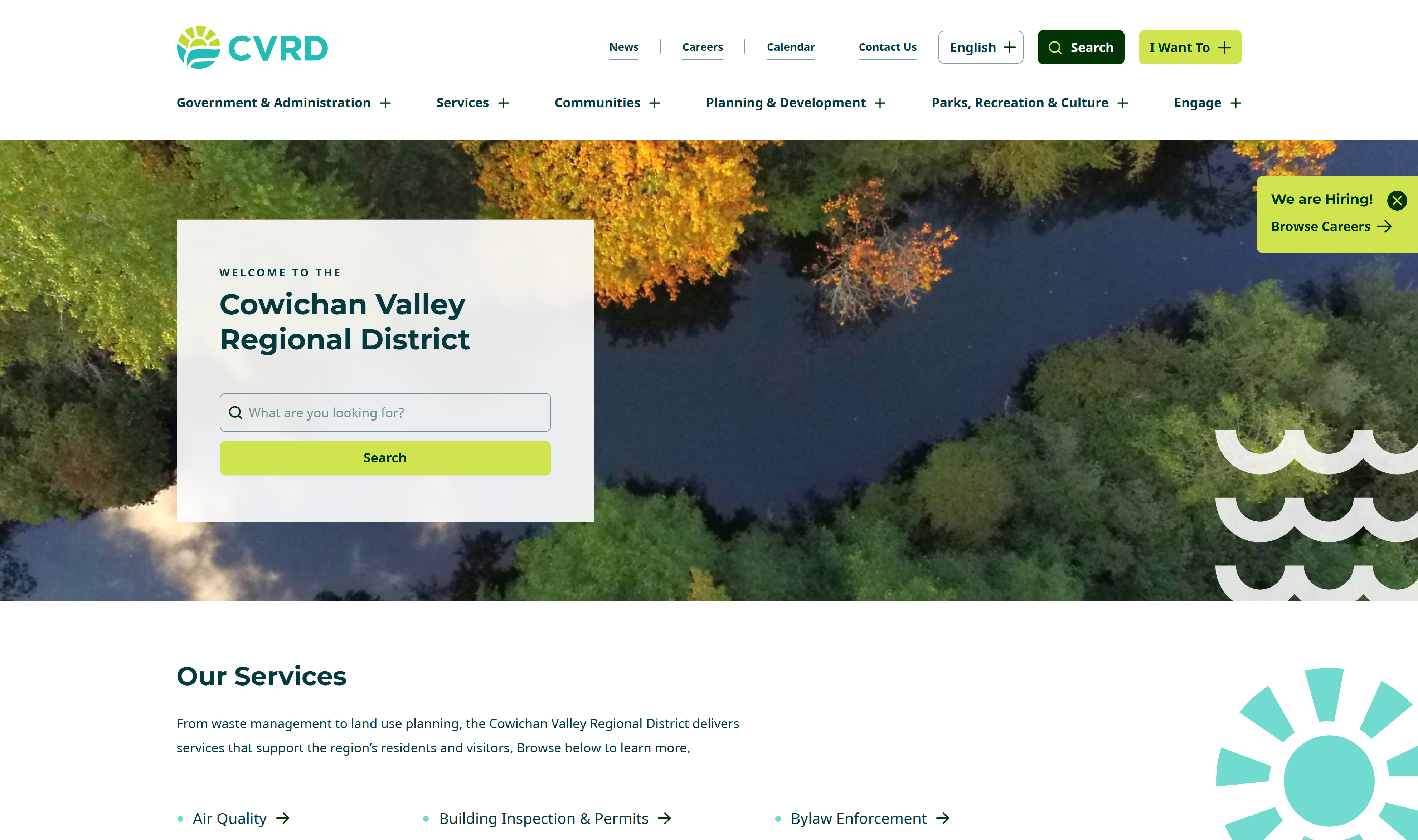 Cowichan Valley Regional District website screenshot