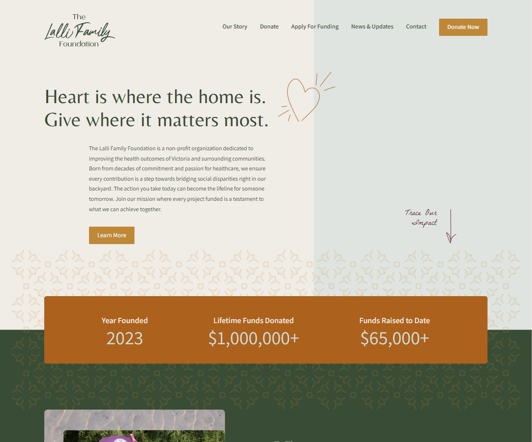 Lalli Foundation website screenshot
